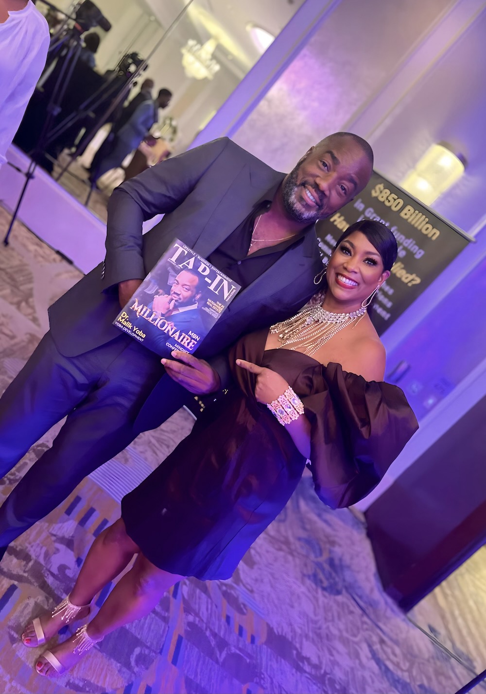 Dr. Tandra Price with a Tap-In Magazine interview guest — original photograph 3