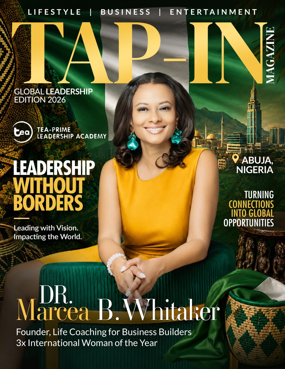 Tap-In Magazine cover featuring Dr. Marcea B. Whitaker