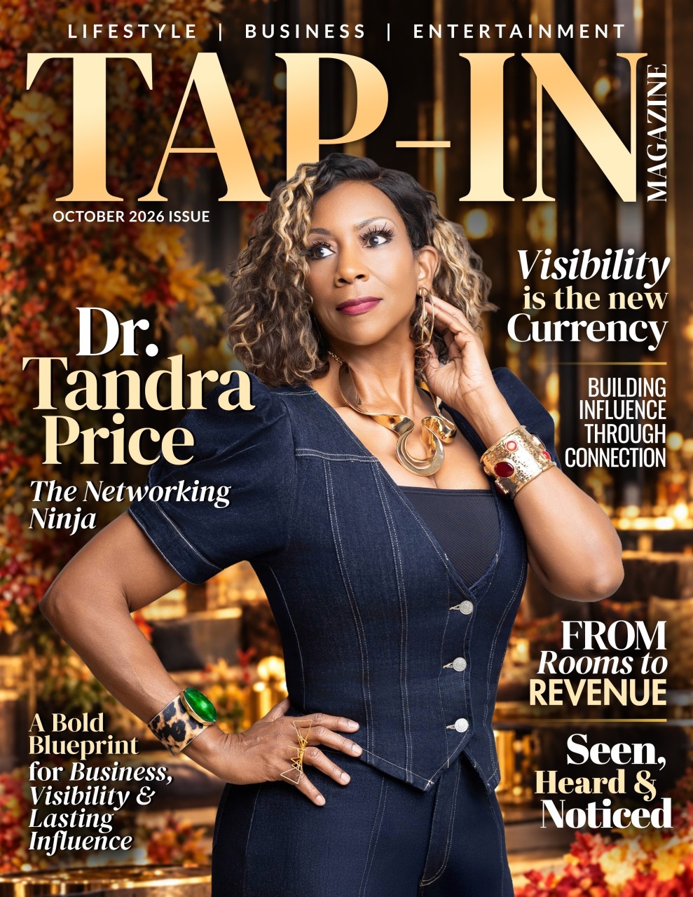 Tap-In Magazine cover featuring Dr. Tandra Price — The Networking Ninja