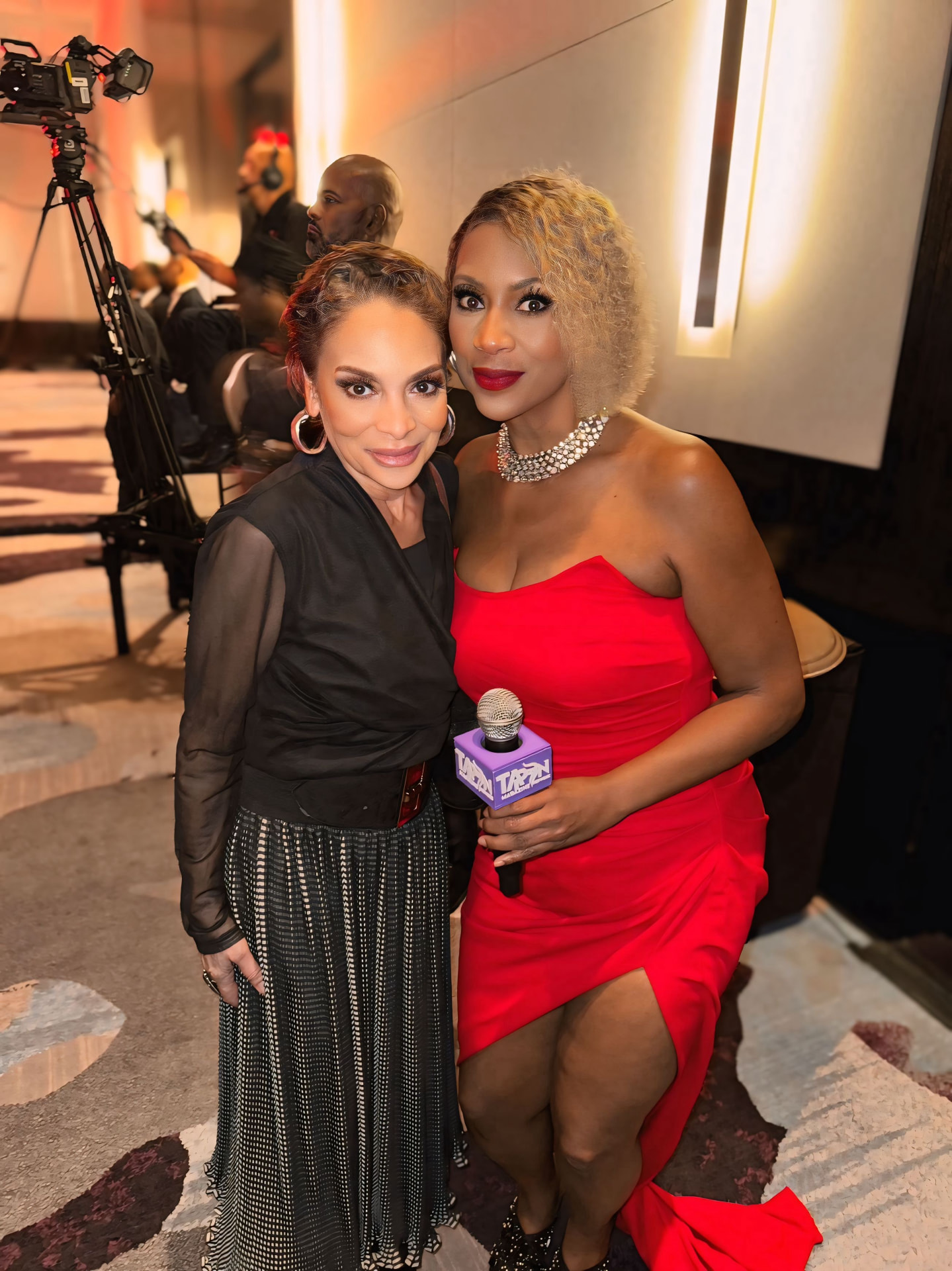 Dr. Tandra Price with a Tap-In Magazine interview guest — original photograph 2